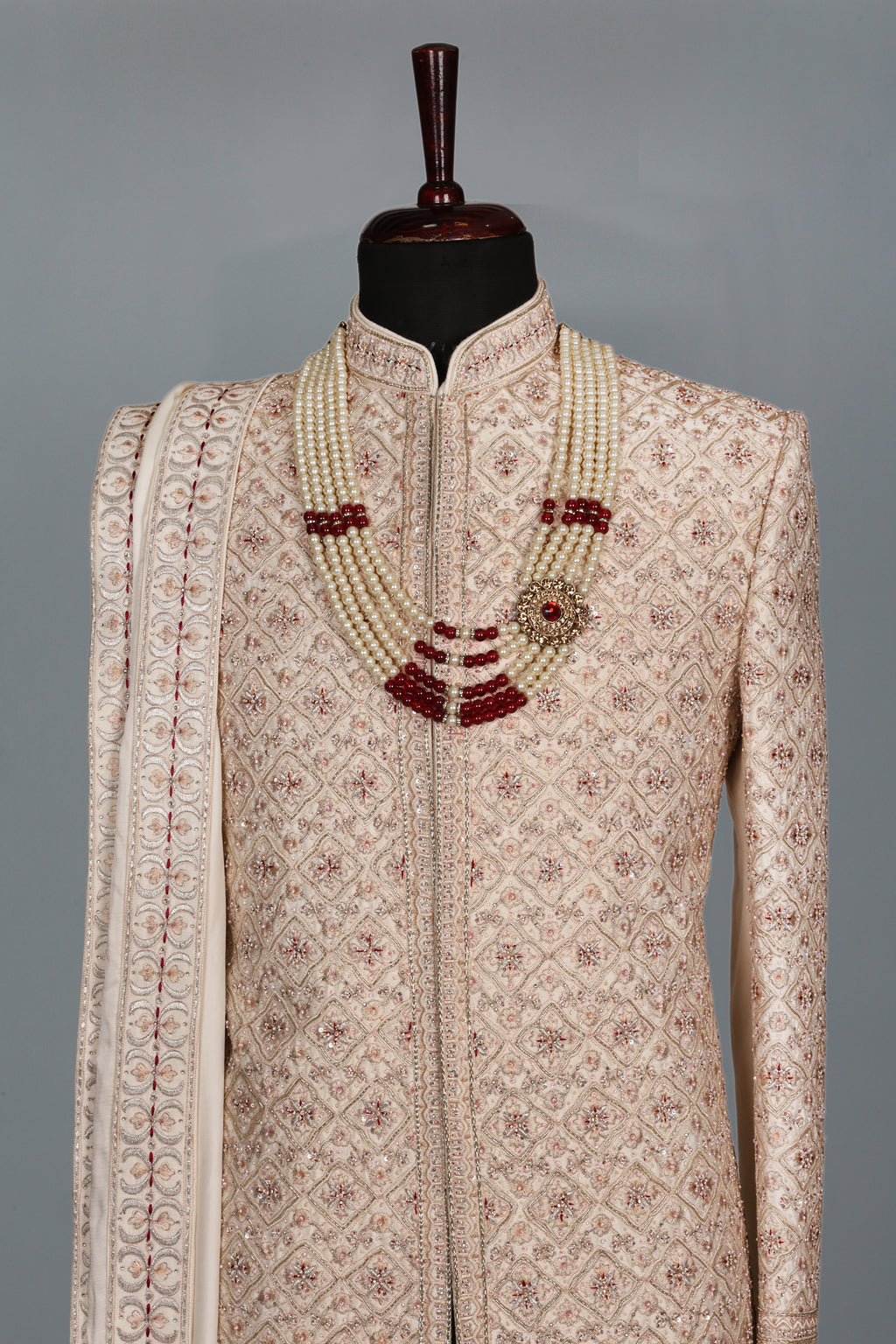 GOLD & PINK HERITAGE SHERWANI SET