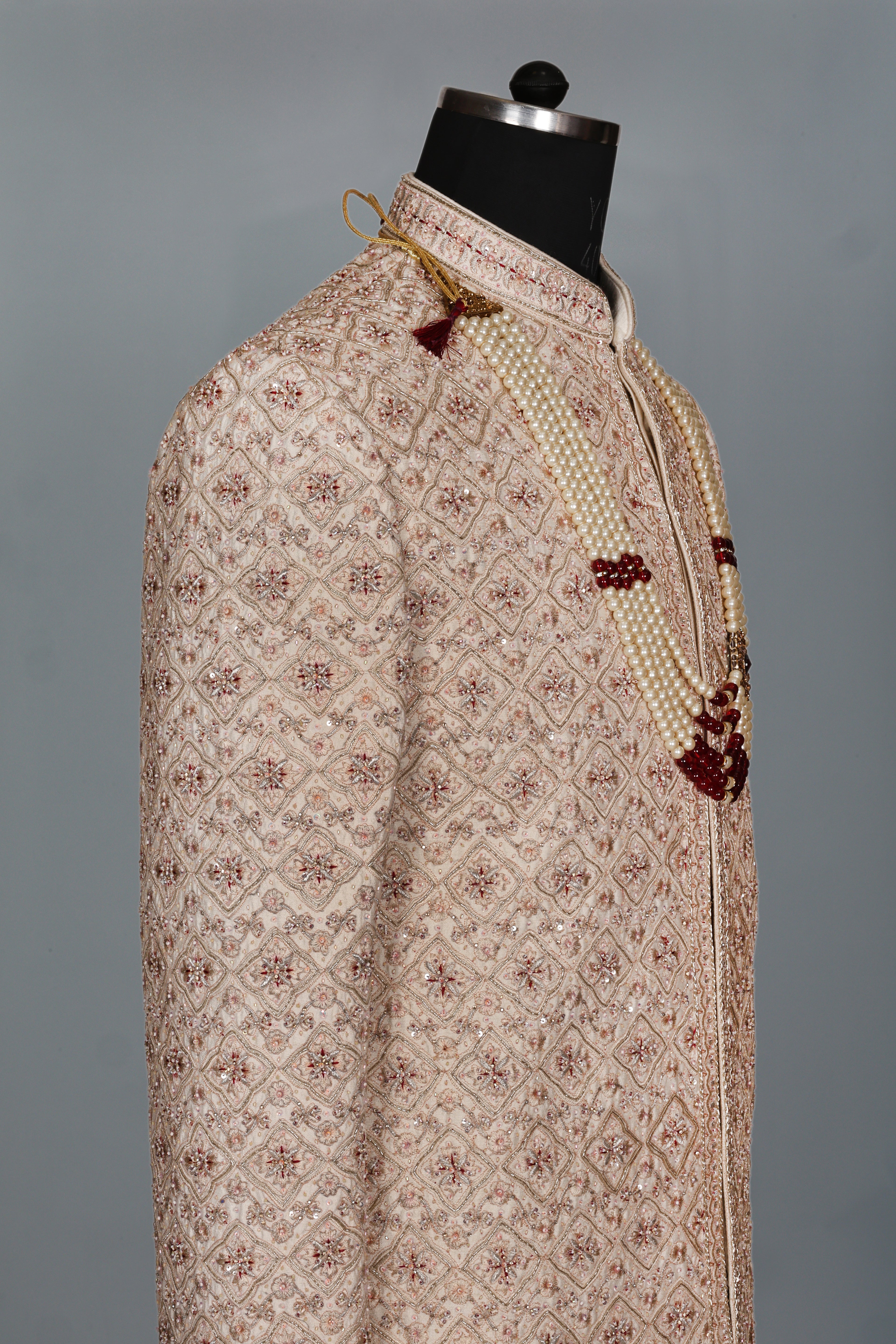 GOLD & PINK HERITAGE SHERWANI SET
