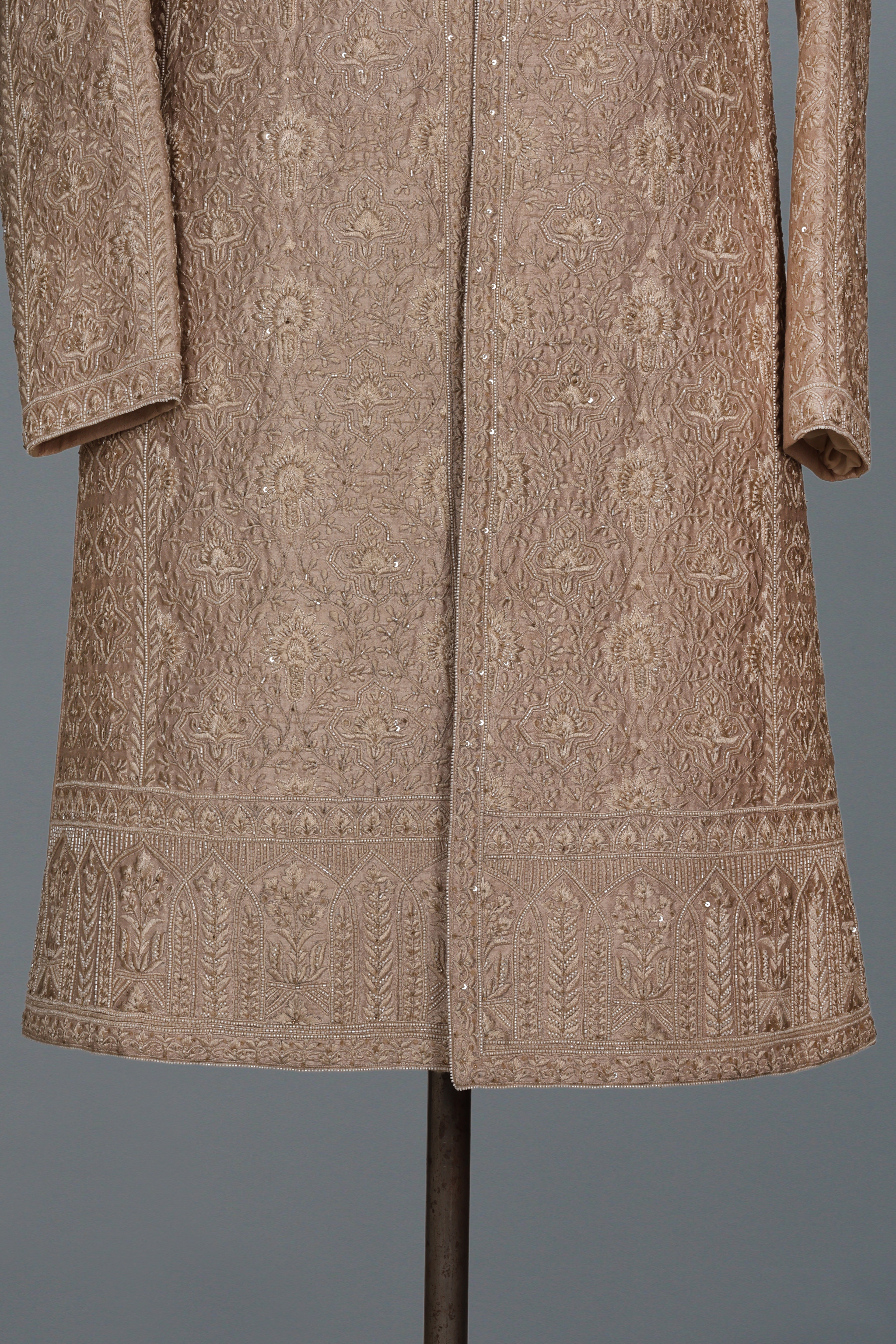 GOLD SHERWANI WITH HAND EMBROIDERY