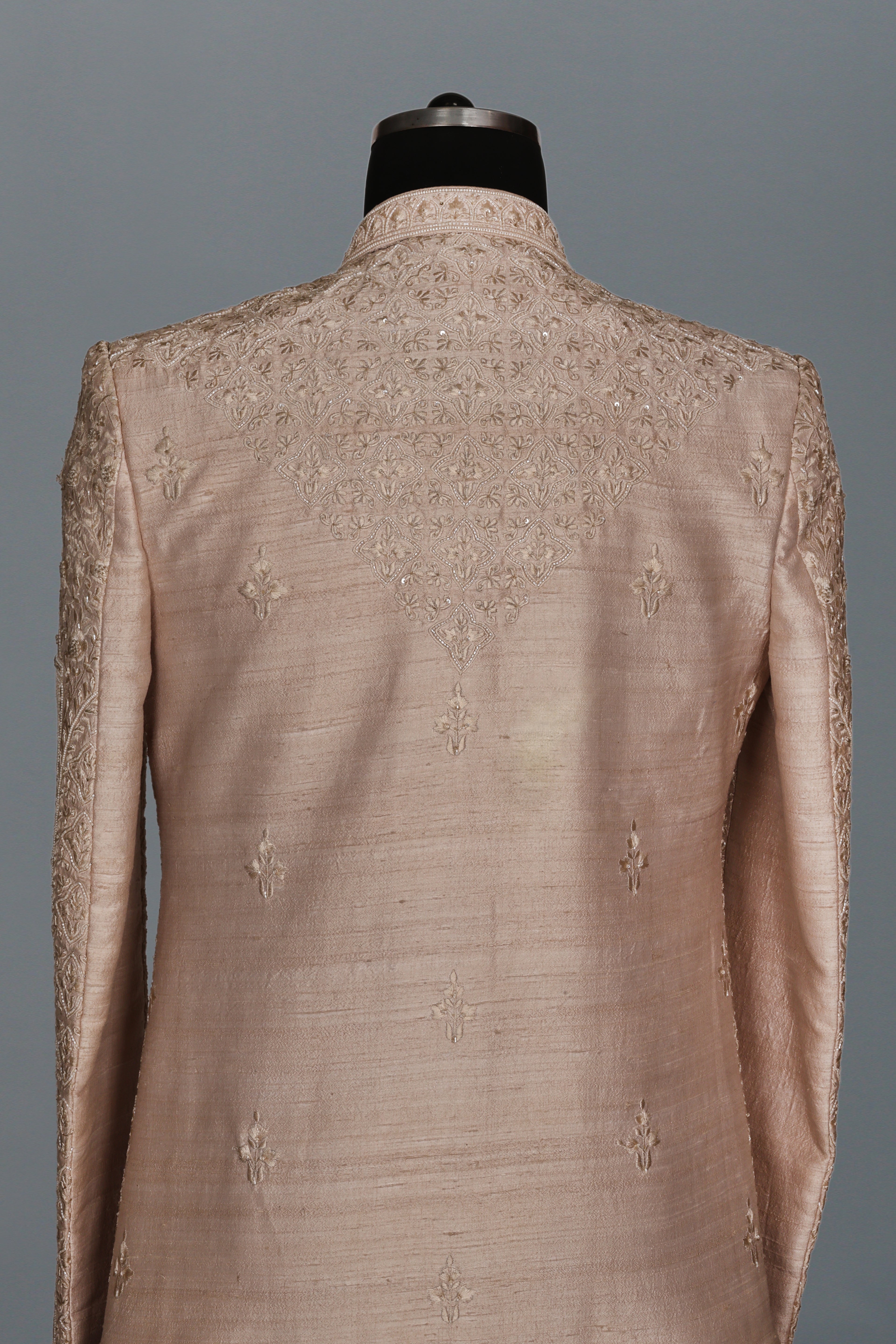 GOLD SHERWANI WITH HAND EMBROIDERY
