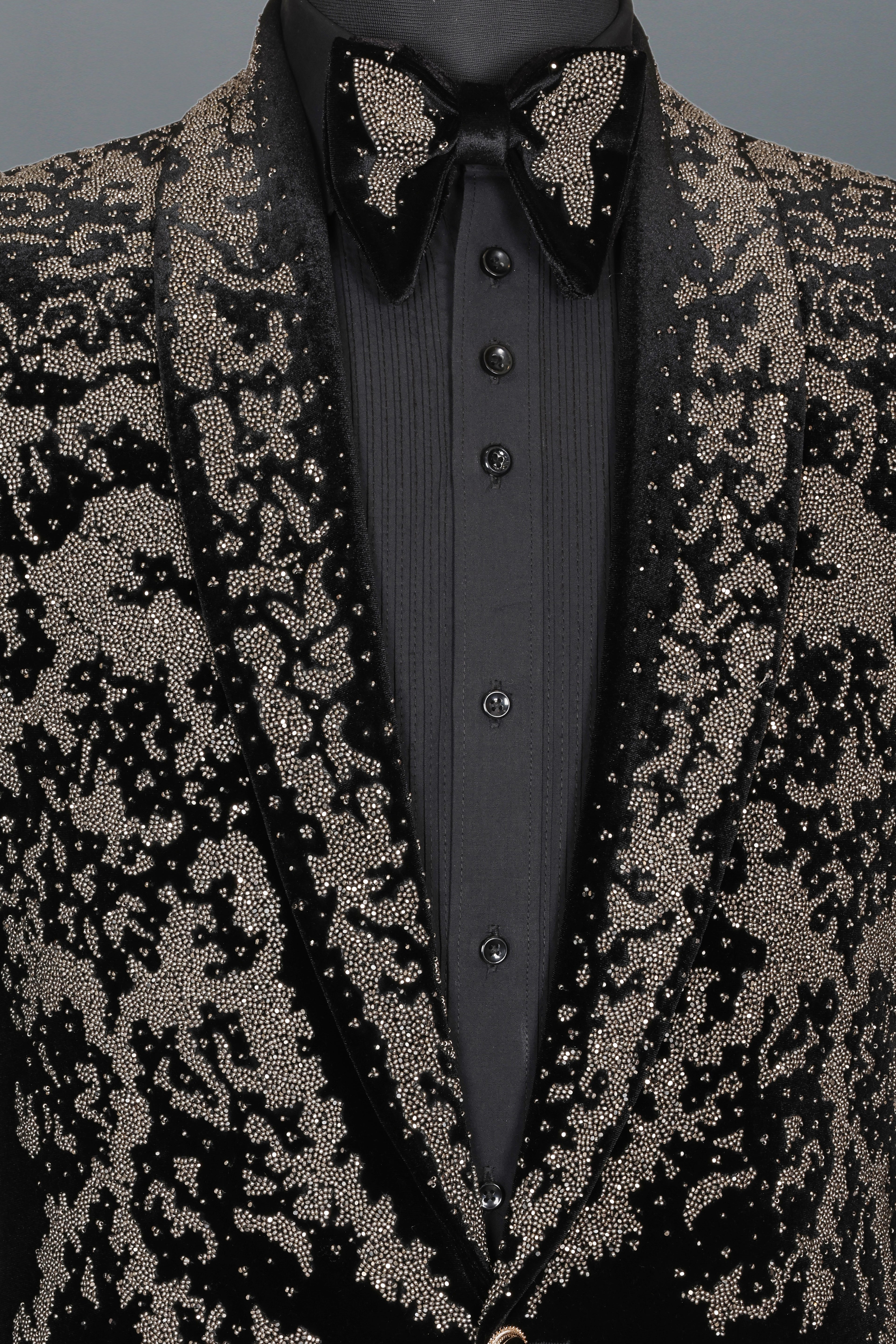 BLACK MICRO VELVET WITH HAND WORK TUXEDO