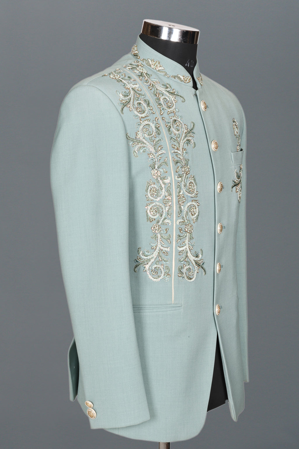 PASTEL SAGE EMBROIDERED JODHPURI