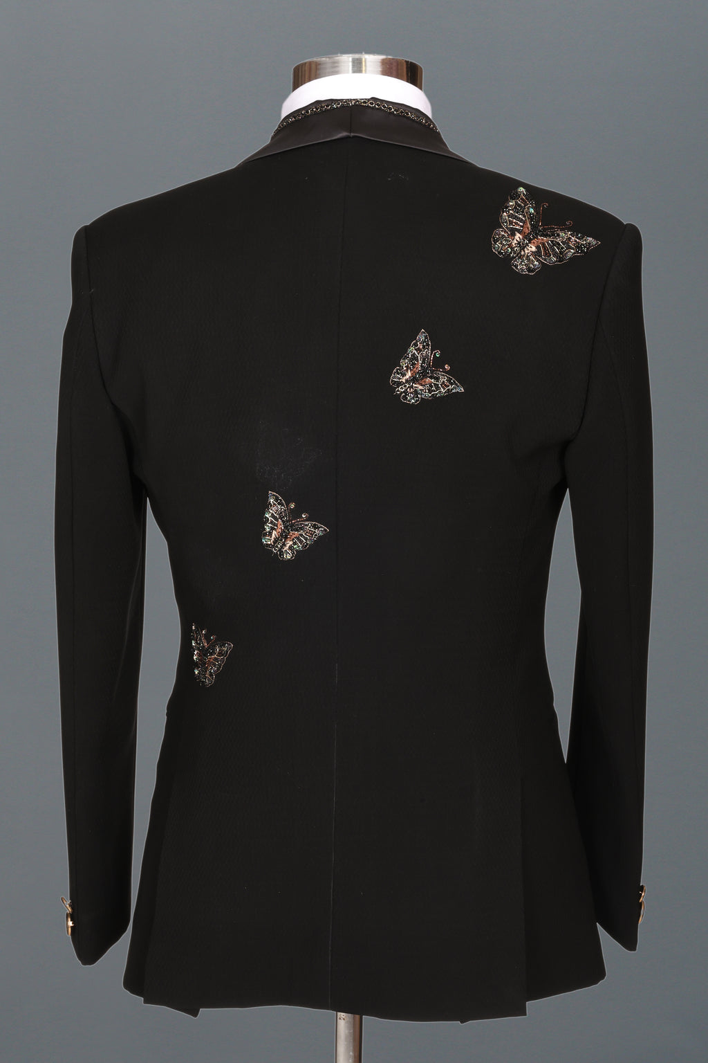 BLACK BUTTERFLY EMBELLISHED TUXEDO