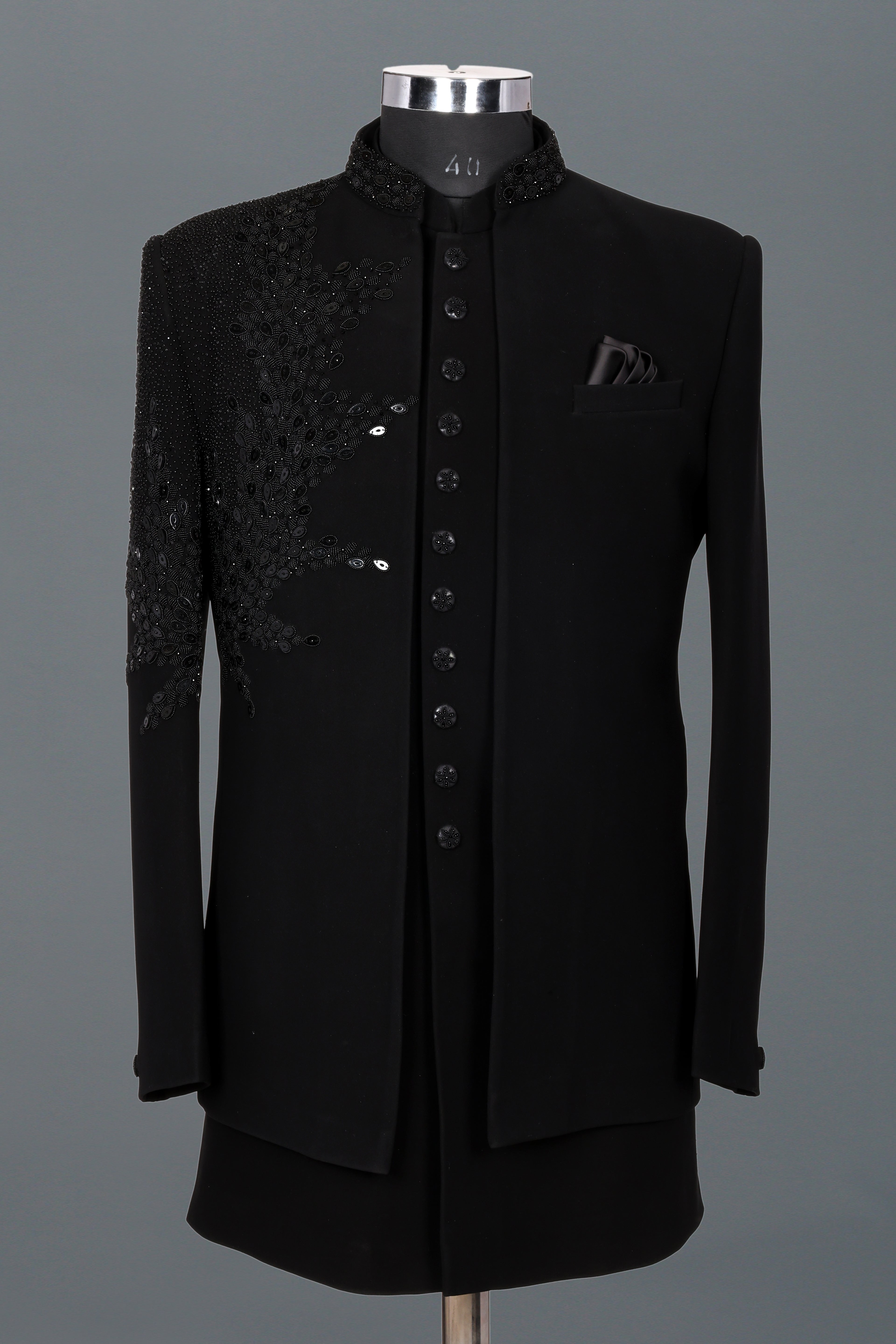 BLACK SHORT INDO-WESTERN EMBROIDERED