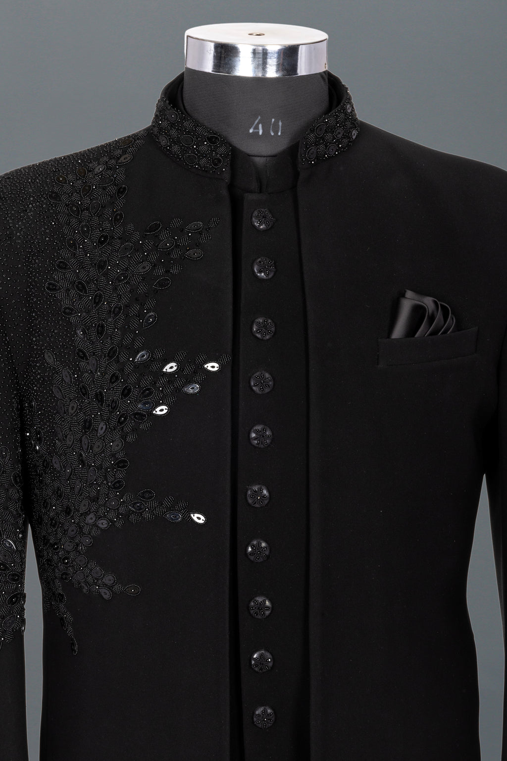 BLACK SHORT INDO-WESTERN EMBROIDERED