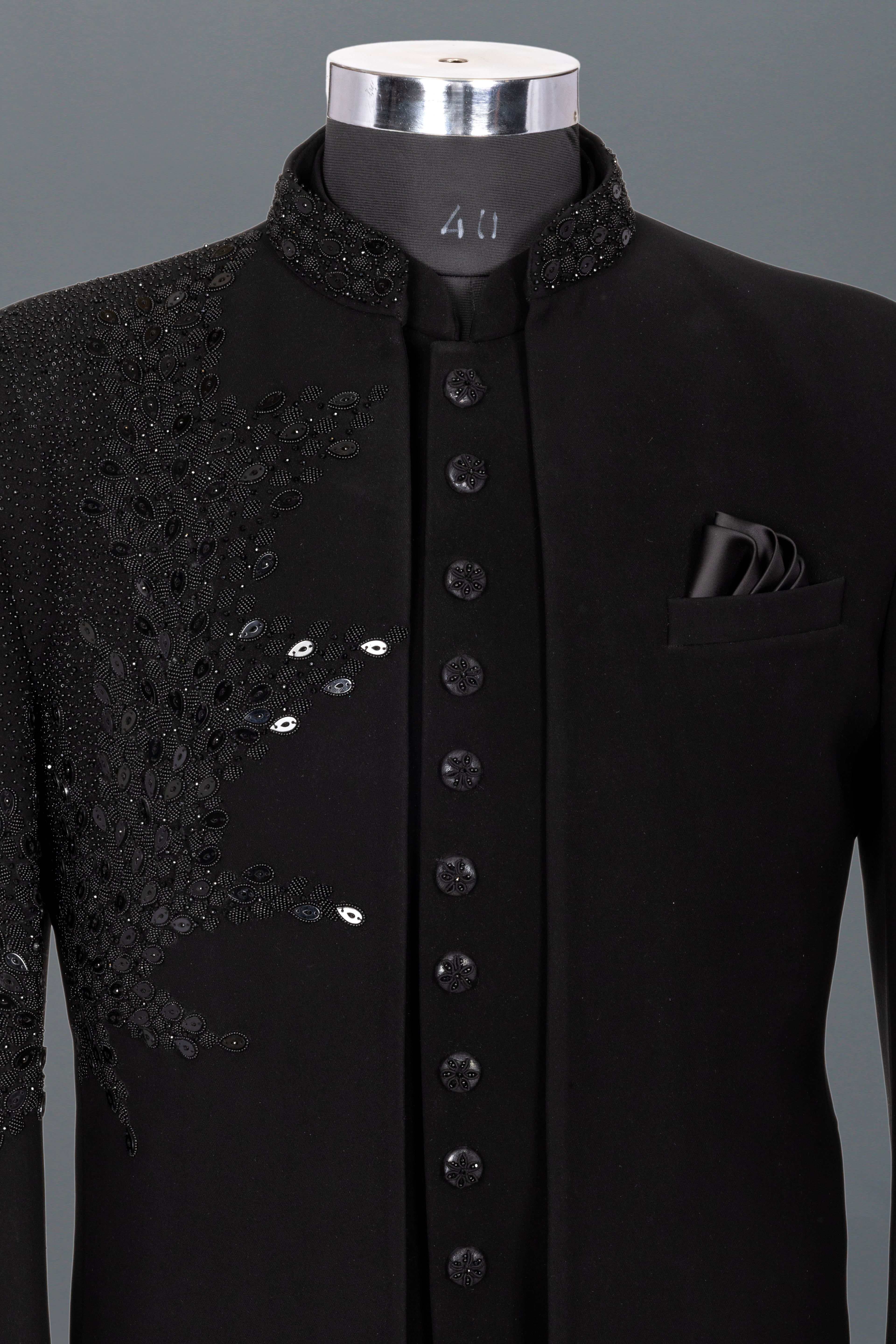 BLACK SHORT INDO-WESTERN EMBROIDERED