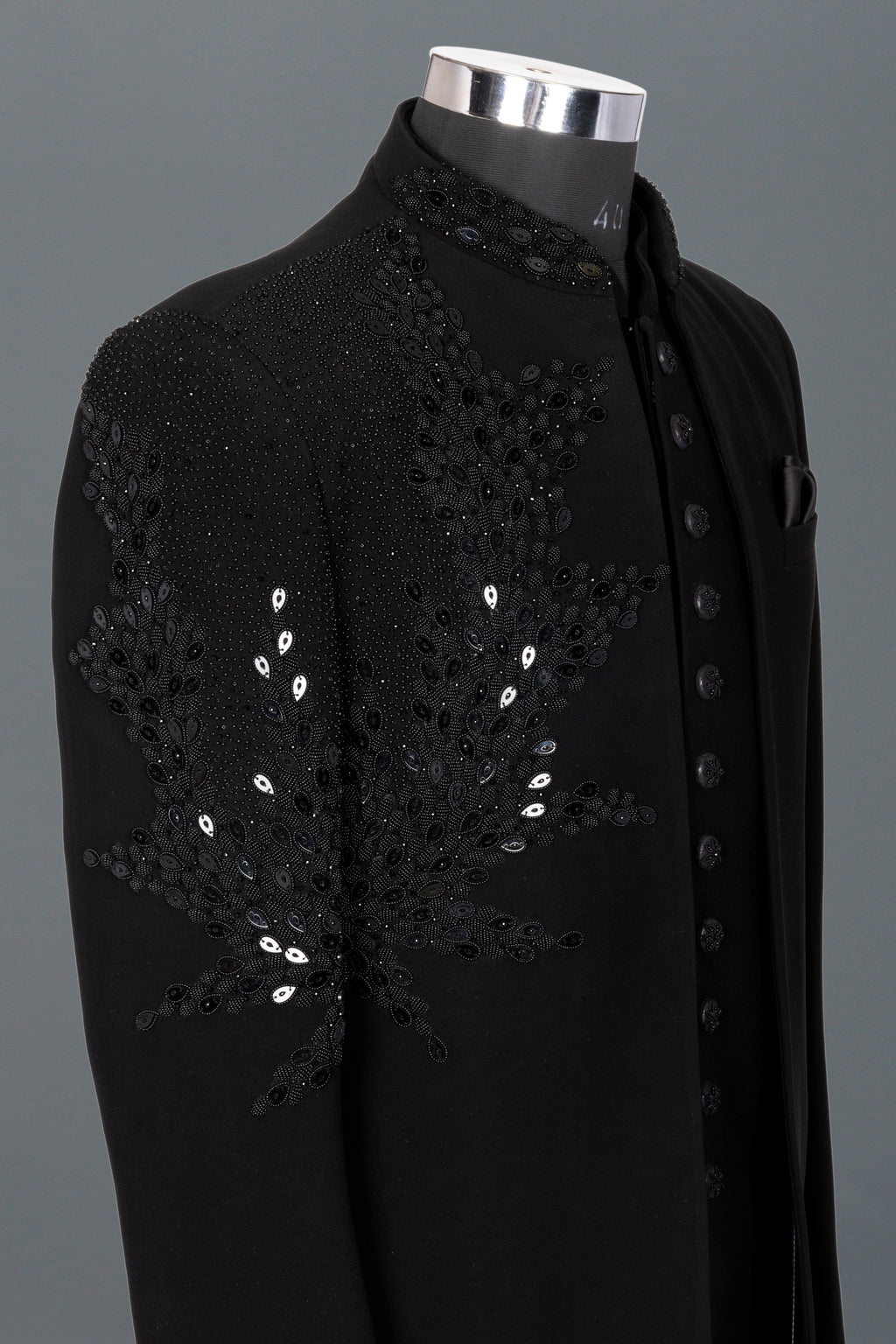 BLACK SHORT INDO-WESTERN EMBROIDERED