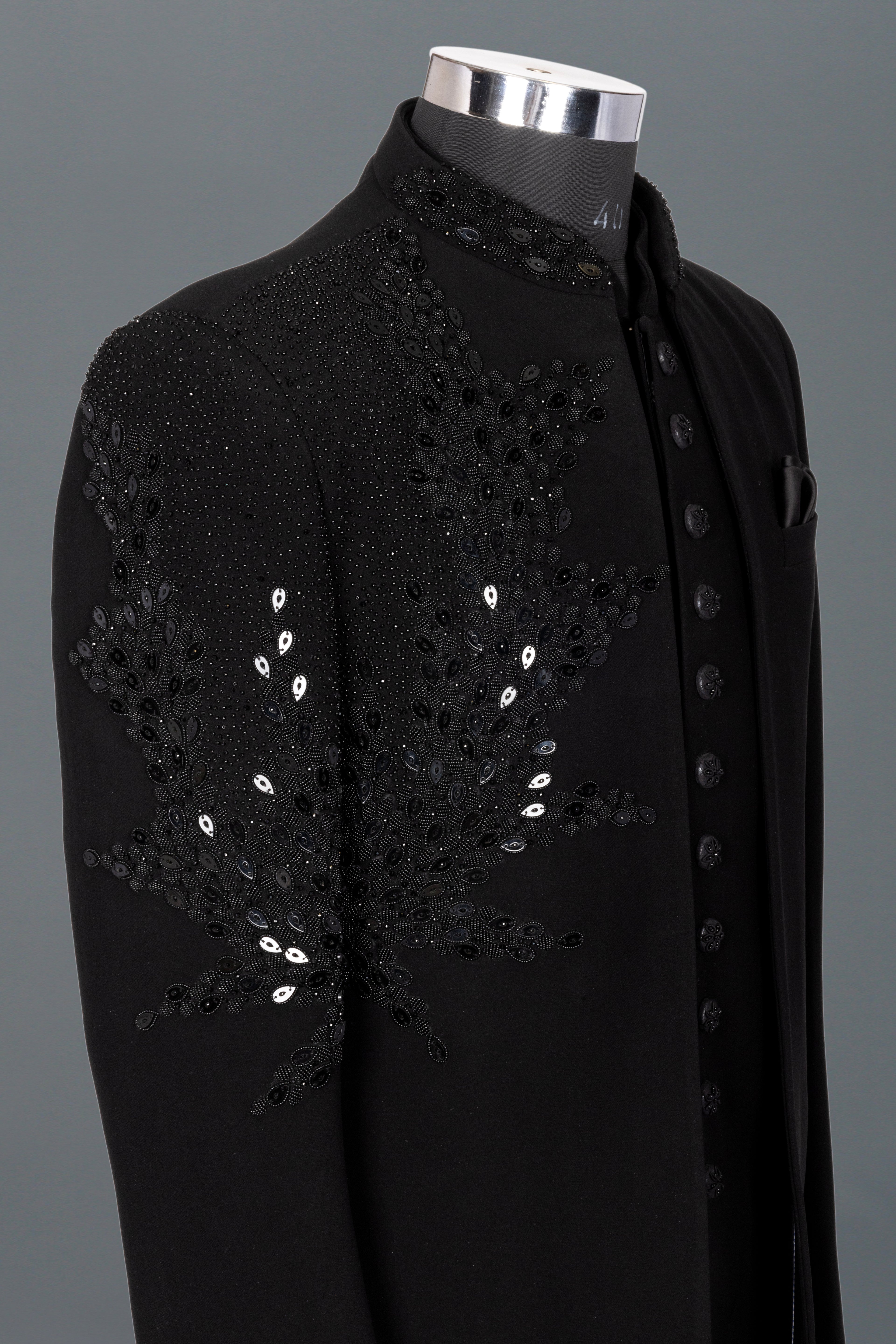 BLACK SHORT INDO-WESTERN EMBROIDERED