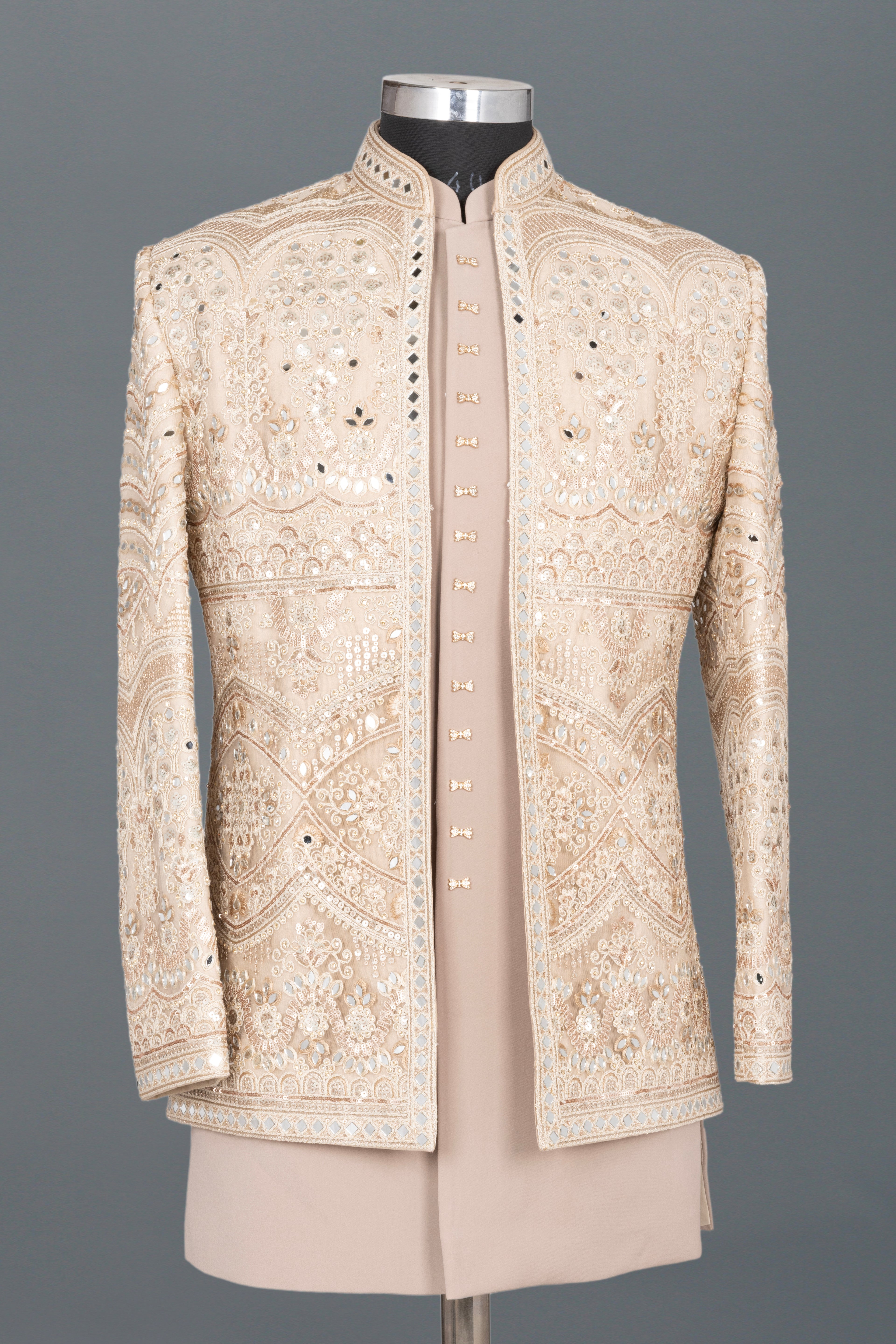 MIRROR-WORK EMBROIDERED INDO-WESTERN