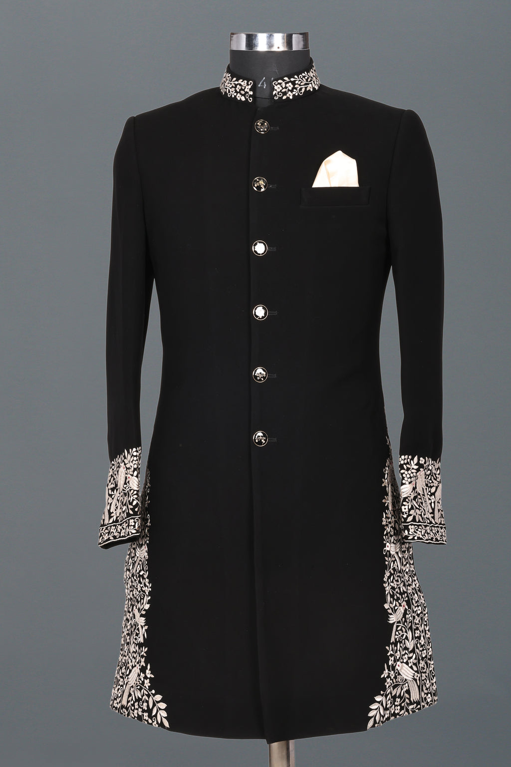 CLASSIC BLACK INDO-WESTERN WITH IVORY EMBROIDERY