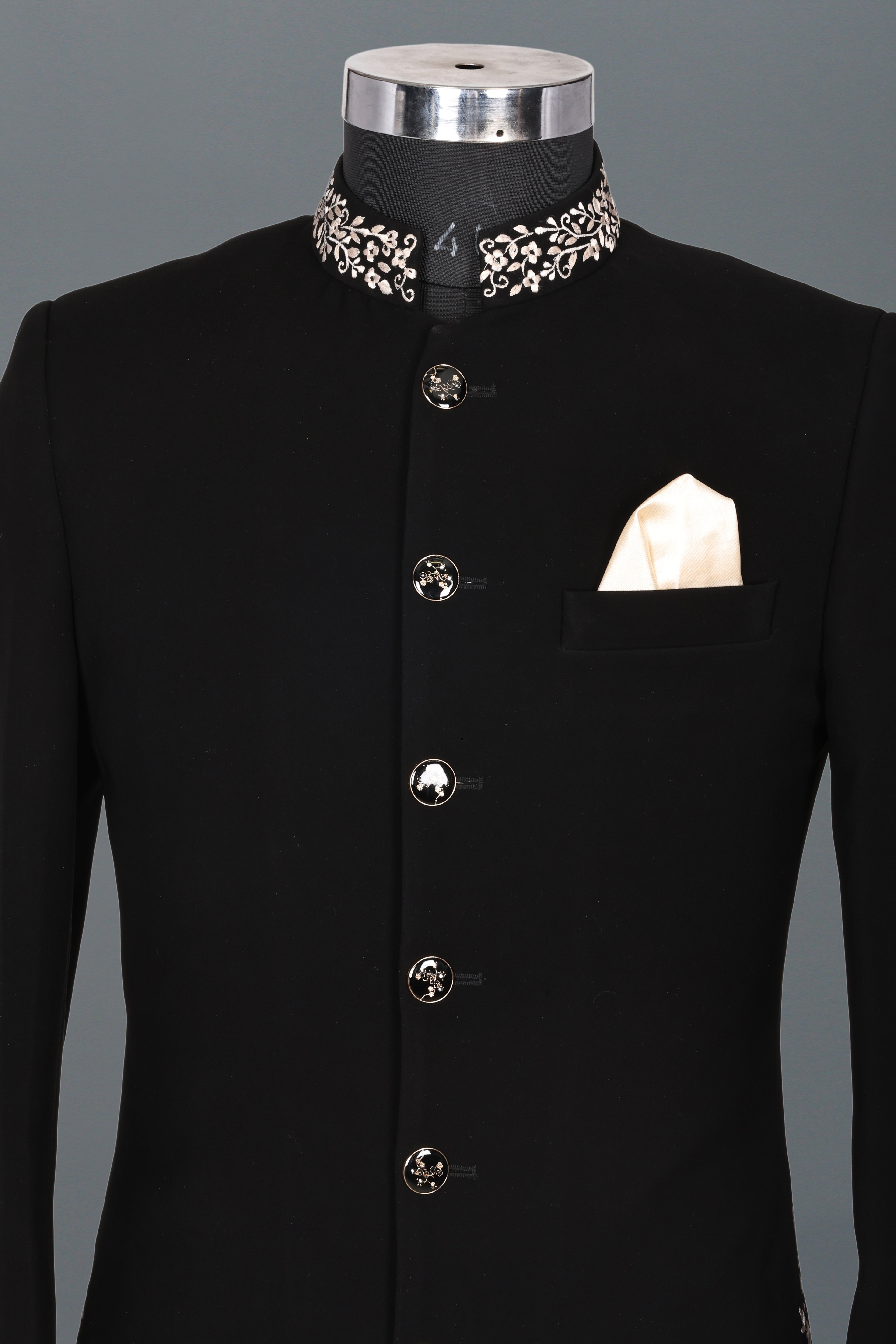 CLASSIC BLACK INDO-WESTERN WITH IVORY EMBROIDERY