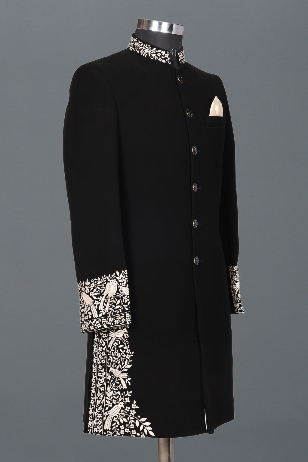CLASSIC BLACK INDO-WESTERN WITH IVORY EMBROIDERY