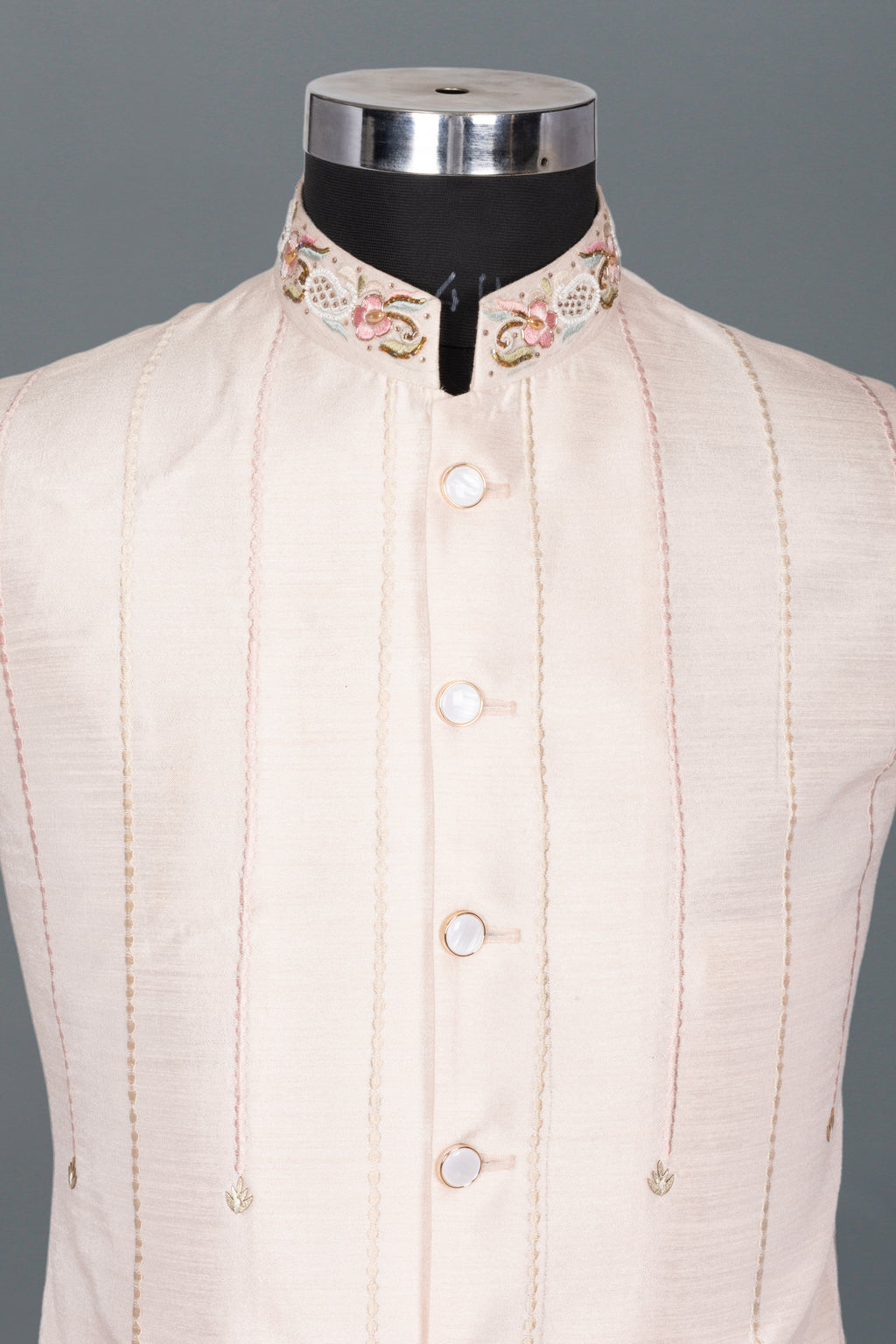 ROSE GOLD EMBROIDERED OPEN INDO-WESTERN