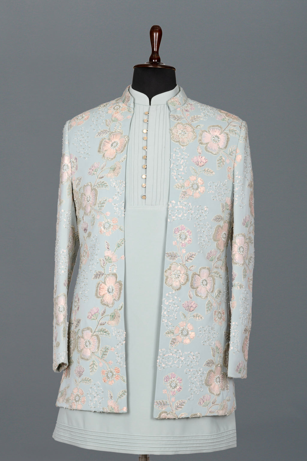 OPEN FRONT FLORAL INDO-WESTERN