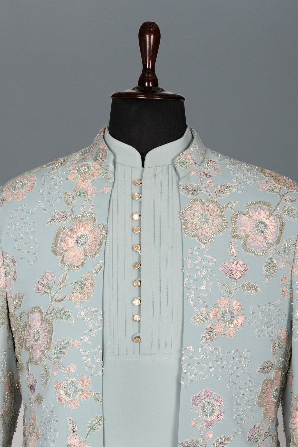 OPEN FRONT FLORAL INDO-WESTERN