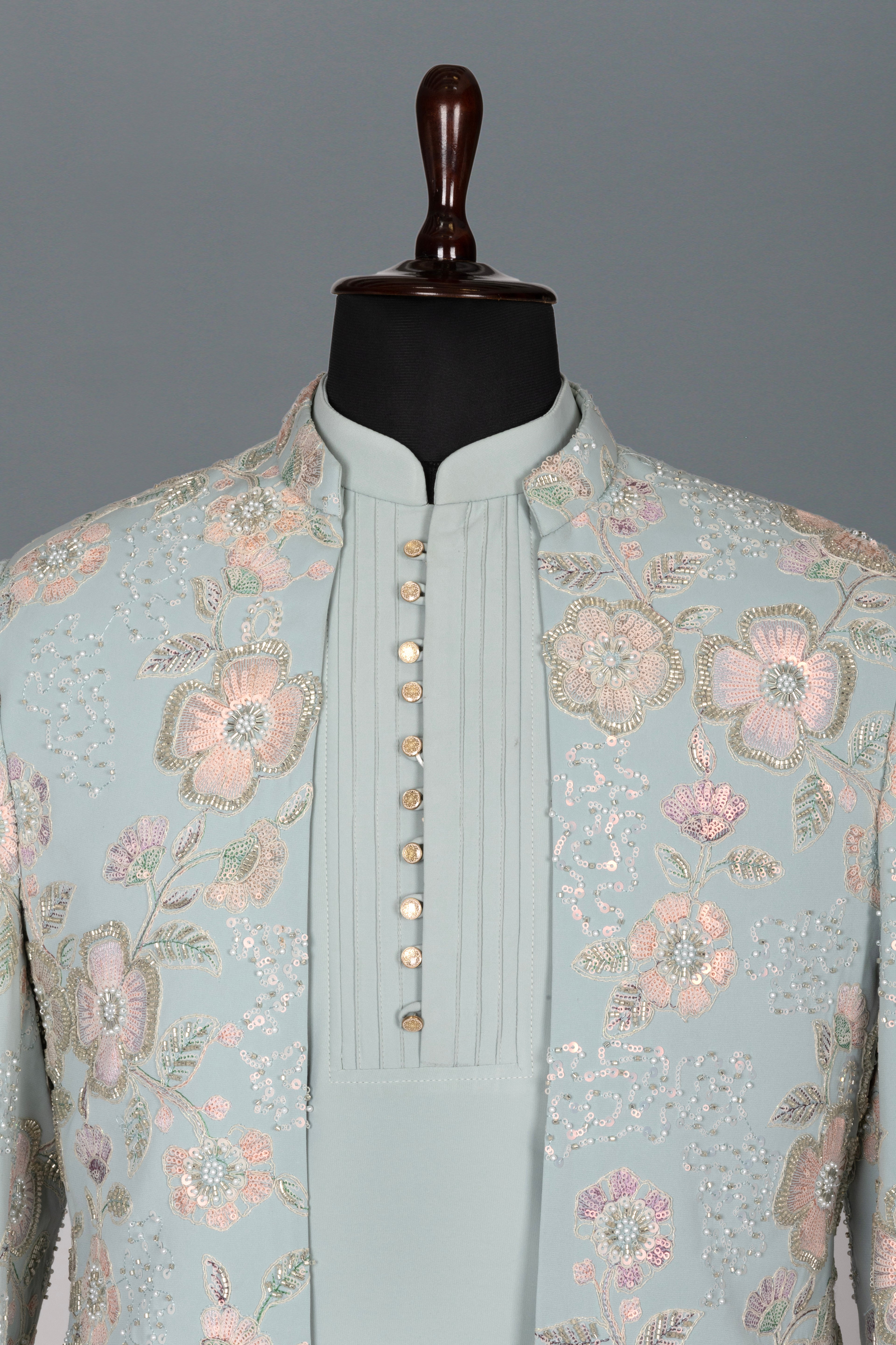 OPEN FRONT FLORAL INDO-WESTERN