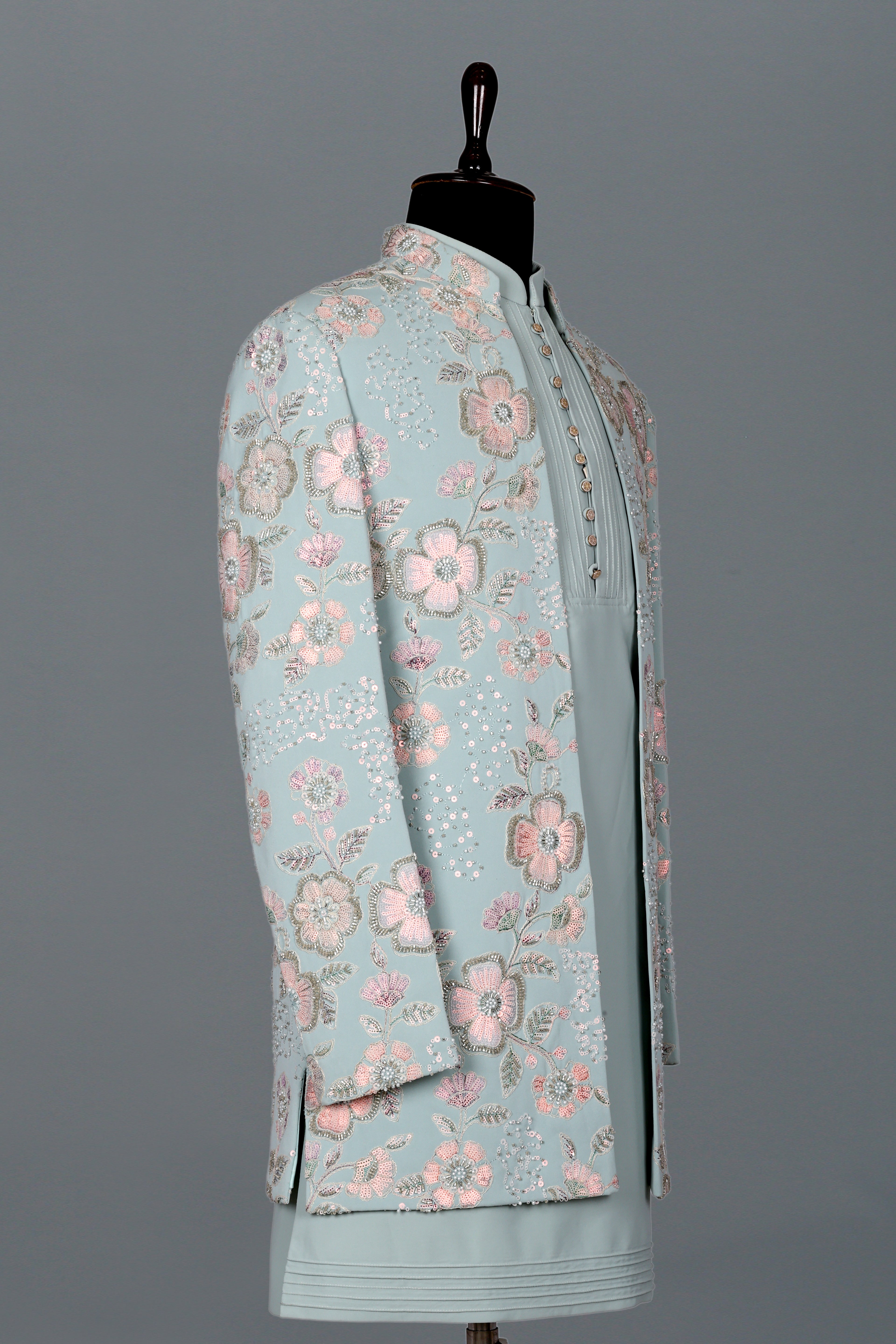 OPEN FRONT FLORAL INDO-WESTERN