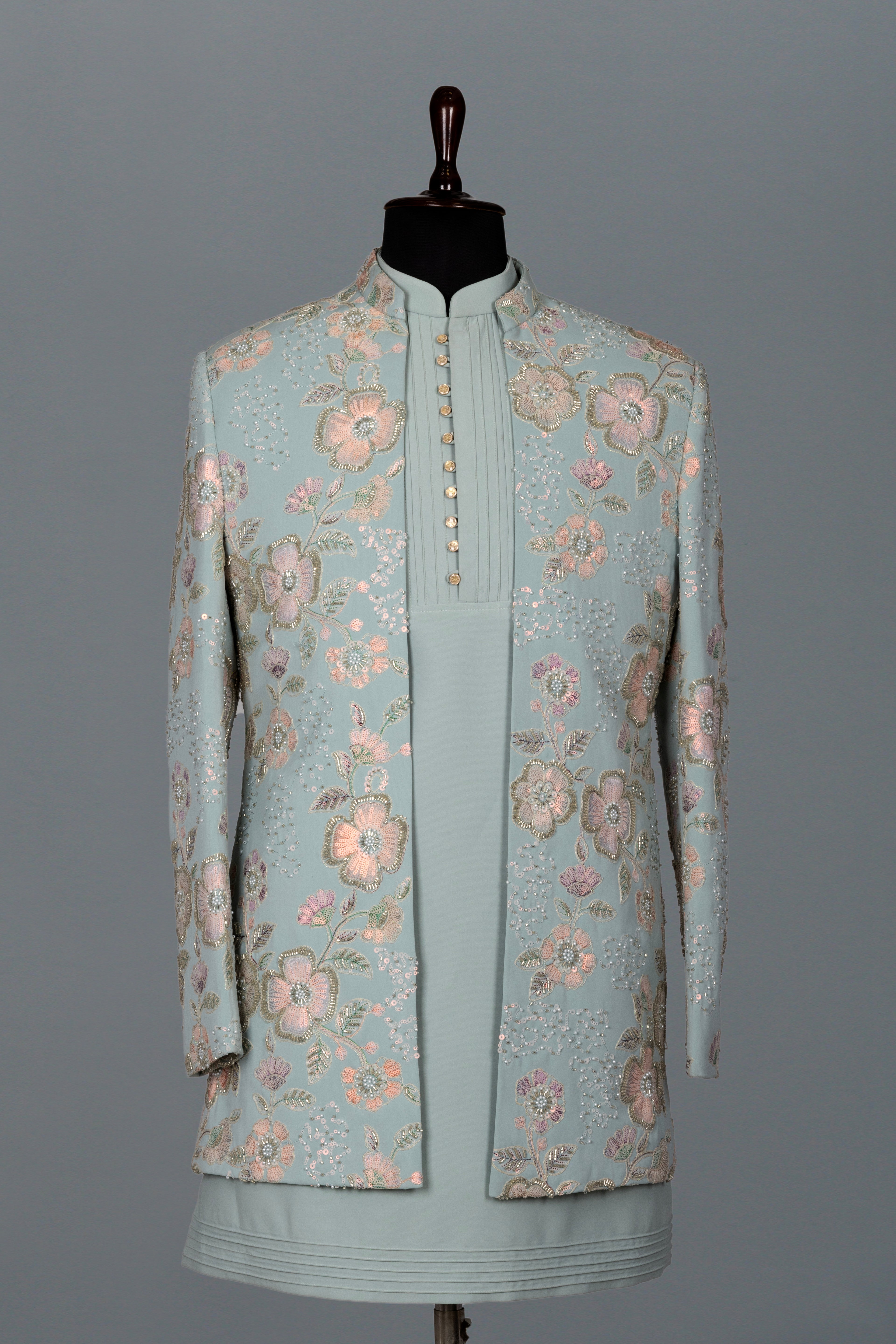 PASTEL OPEN JACKET INDO-WESTERN